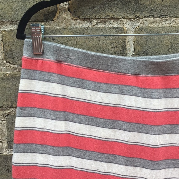 Max Studio, Striped Pencil Skirt, Coral, Large - Picture 2 of 11